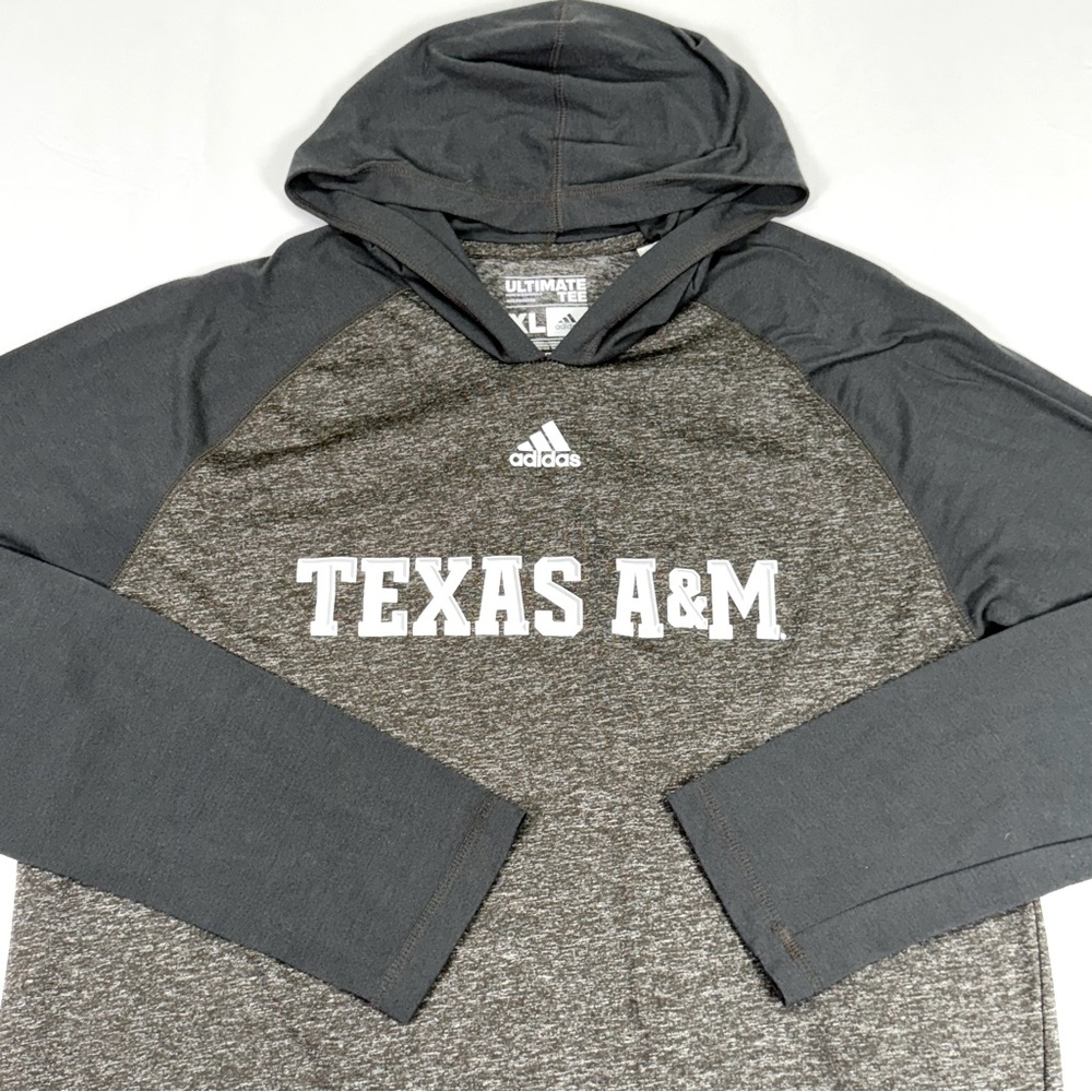 adidas Texas A&M Gray & Black Hooded Sweatshirt